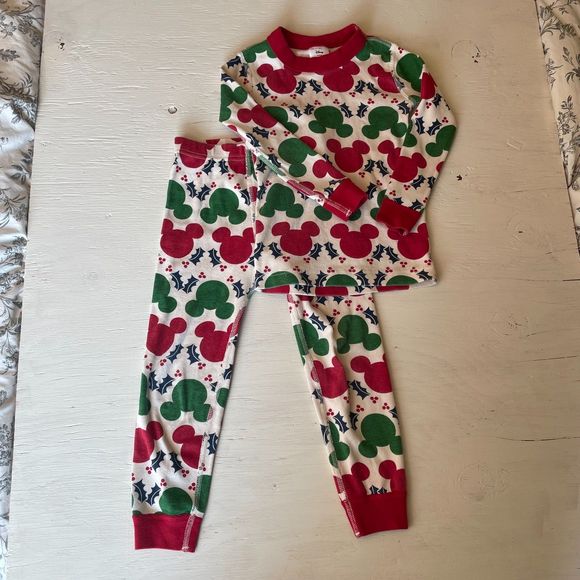 Hanna Andersson Other - Hanna Andersson Disney Mickey Mouse Christmas Pajamas 2 Piece Size 4